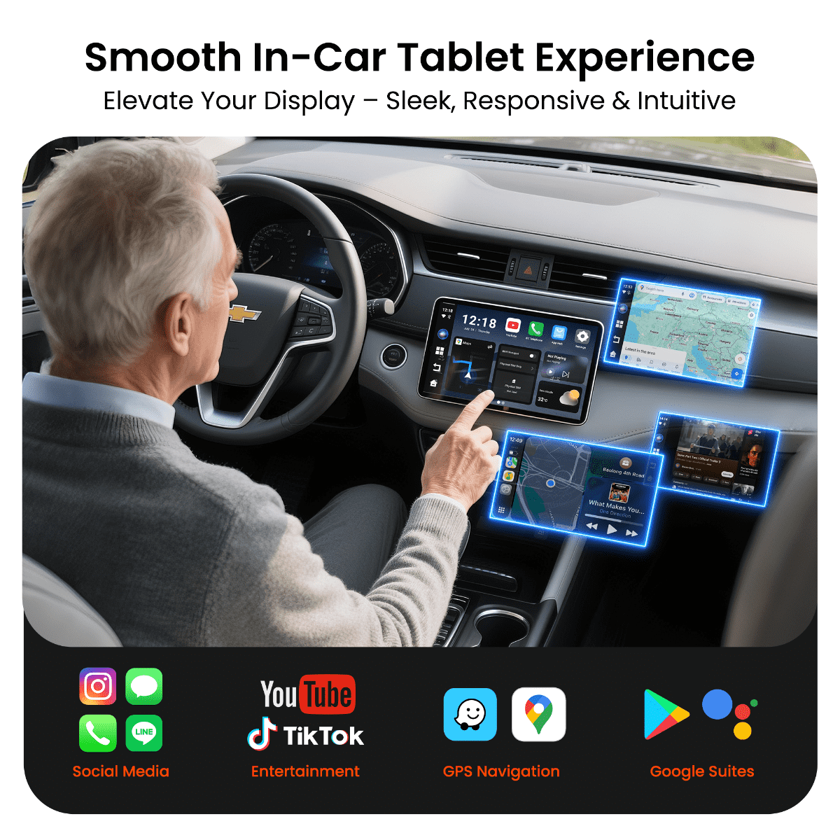 Zedge GetPairr AI Box 2.0 (compatible with all cars ) , Android 13 ,8 Gb ram , 128 Gb storage, Wireless | Carplay Android Auto 3 in 1