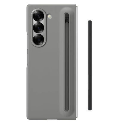 Samsung Galaxy Z Fold6 Slim Skin Feel S Pen Case with Front Glass Protection & Stylus - Gray