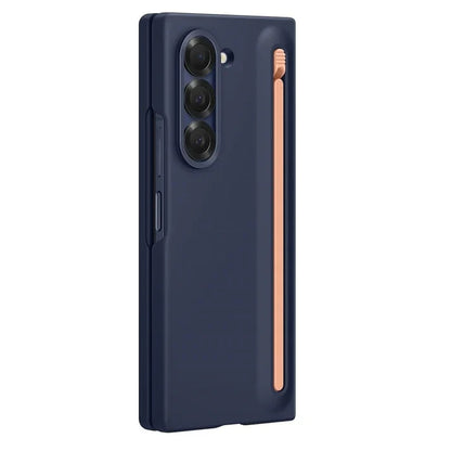 Samsung Galaxy Z Fold6 Slim Skin Feel S Pen Case with Front Glass Protection & Stylus - Blue